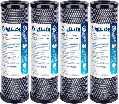 1 Micron 10" x 2.5" Whole House CTO Carbon Sedimen Water Filter Compatible by FrigiLife