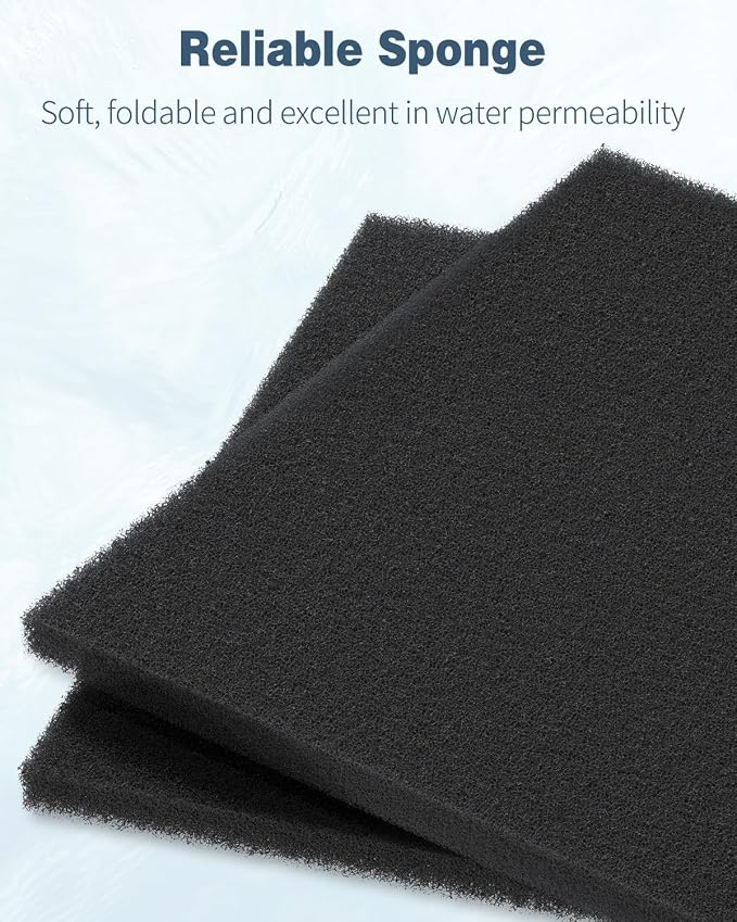 Pawfly 2 Pack Aquarium Bio Sponge Filter Media Pad, 40 PPI Filter Foam Sponge - Image 7