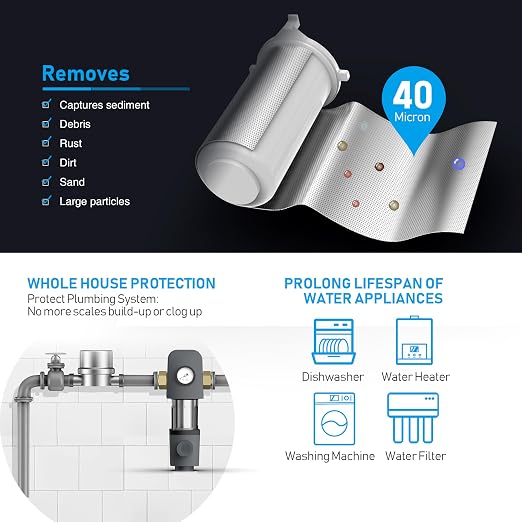 Frizzlife 40 & 100 Micron Spin Down Sediment Water Filter - Image 2