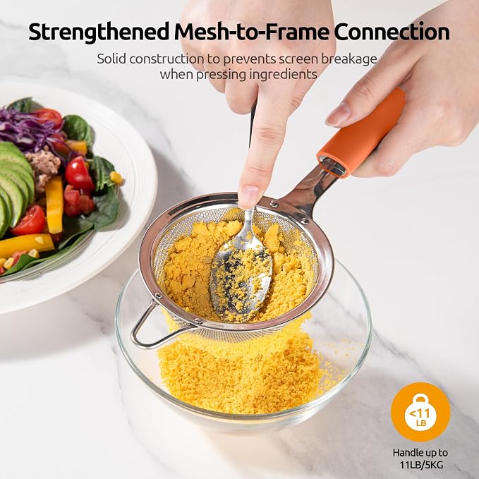 U-Taste Small Fine Mesh Strainer: 18/8 Stainless Steel 3.35in 30 Mesh Kitchen - Image 7