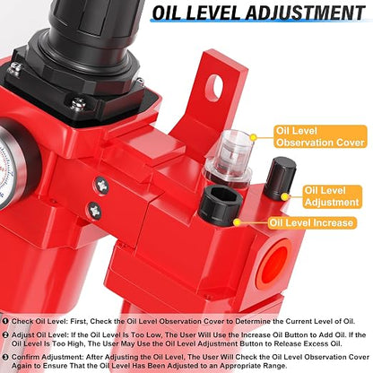 TAILONZ PNEUMATIC 3/8 Inch NPT Air Filter Pressure Regulator Water/Oil Trap - Image 5