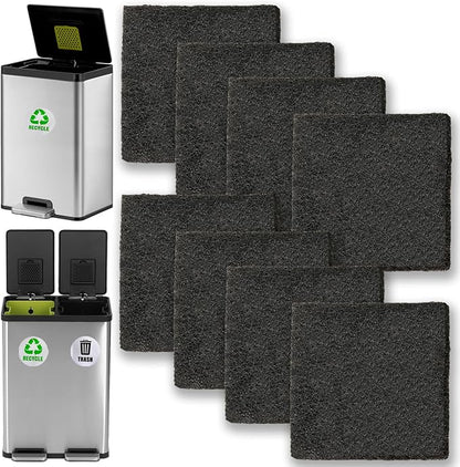 8 Pack Activated Carbon Filters Fits EKO Trash Can by Aolleteau