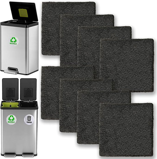 8 Pack Activated Carbon Filters Fits EKO Trash Can by Aolleteau