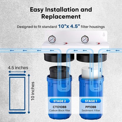 PUREPLUS 5 Micron 4.5"x10" Whole House Water Filter Combo, - Image 7