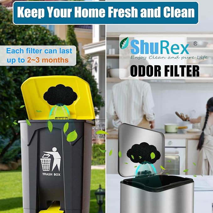 12-Pack Universal Stick-on Trash Can Odor Absorbing Filters, Activated Charcoal - Image 7