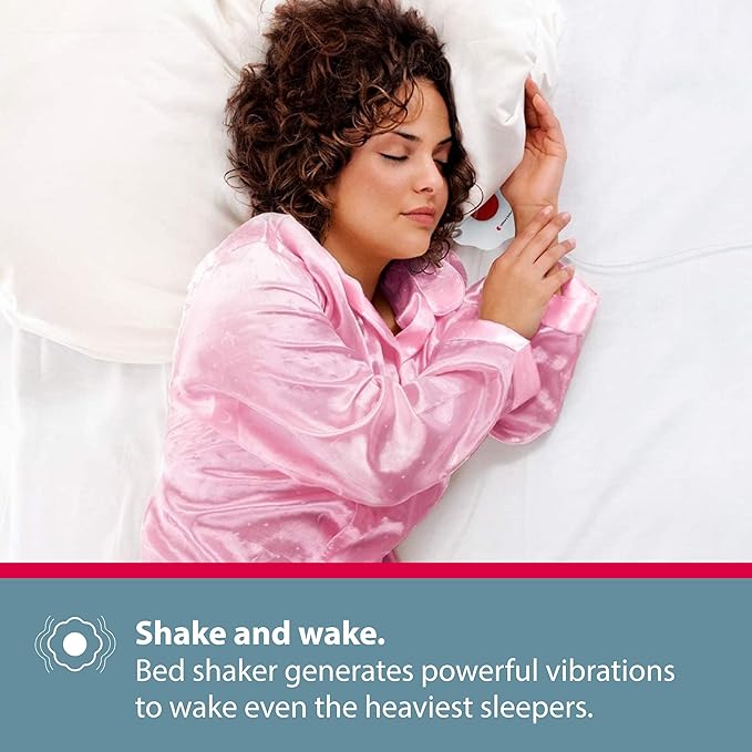 Bellman & Symfon Vibrating Alarm Clock Pro with Bed Shaker - Loud Alarm, Flashing LED Night Lights for Heavy Sleepers, Hard of Hearing and Deaf People - Alarm Clocks for Bedrooms with Backup Batteries