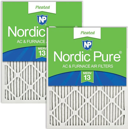 Nordic Pure 14x20x1 Pleated MERV 13 Air Filters 2 Pack by NordicPure