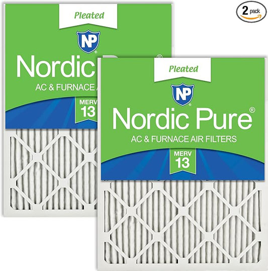 Nordic Pure 18x20x1 Pleated MERV 13 Air Filters 2 Pack by NordicPure