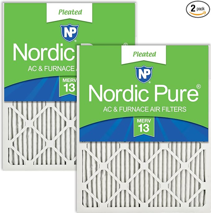 Nordic Pure 24x30x1 Pleated MERV 13 Air Filters 2 Pack by NordicPure