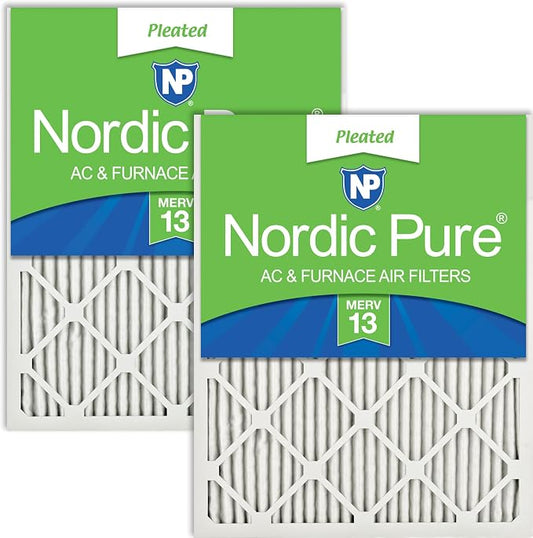 Nordic Pure 12x24x1 Pleated MERV 13 Air Filters 2 Pack by NordicPure