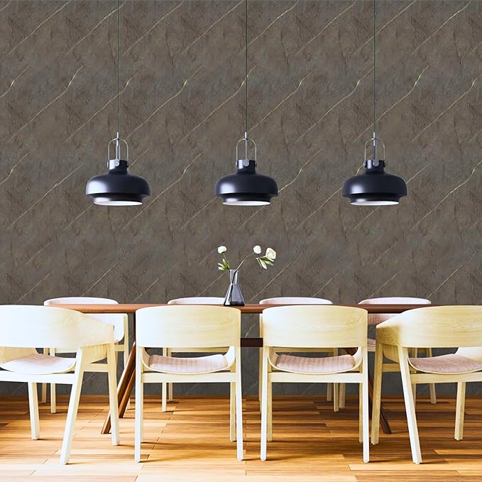 Dundee Deco Faux Marble Wall Panels - Sample - Glossy, Waterproof Indoor Wall Cladding - Chocolate Brown, White Veins - Sample 6" x 6"