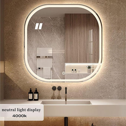 JSLJDM 500X500 mm Illuminated Backlit LED Bathroom Mirror, Wall Mounted - Image 3