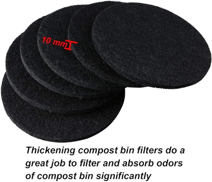 ddLUCK 6 Pack Kitchen Compost Bin Filter, Round Food Waste Bins Activated - Image 7