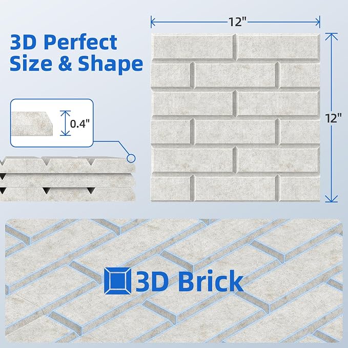 20 Pack Acoustic Panels with Self Adhesive, Soundproof Wall Panels, Brick Sound - Image 6