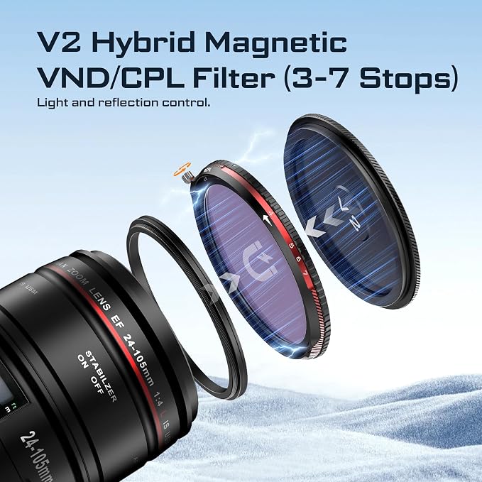 Freewell 82mm V2 Magnetic Hybrid VND/CPL 3-7 Stops Filter - Image 2
