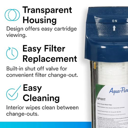 3M Aqua-Pure AP101T Whole House Transparent Water Filter Housing, Standard - Image 5
