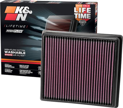 K&N High-Flow Original Lifetime Engine Air Filter: Increase Power: Premium by KNEngineeringInc
