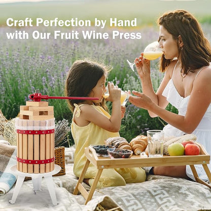 CAELUM Fruit Wine Press, 3.2 Gallon Wood Fruit and Cider Press Squeezer - Image 7