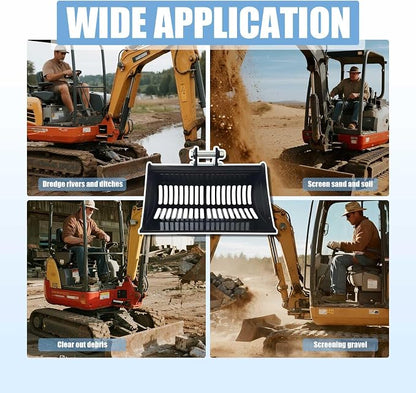 24-inch / 600-millimeter Screen Bucket, Excavator Accessory, Suitable - Image 6