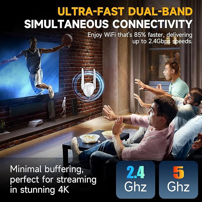 2026 Mesh AX3000 WiFi 6 Extender Signal Booster for Home, Range up to 20K+ Sq.Ft, 3000Mbps Wireless Internet Repeater, Dual Band Signal Amplifier with Gigabit Ethernet Port, 10X Faster WiFi Extender