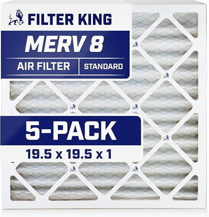 Filter King 19.5x19.5x1 Air Filter | 5-PACK | MERV 8 HVAC Pleated A/C Furnace by FilterKing