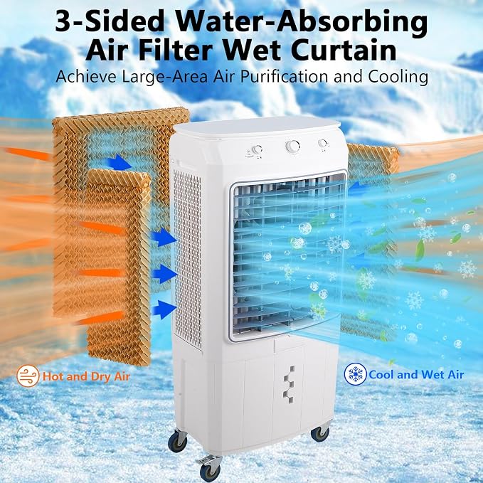 GarveeHome 4100 CFM Evaporative Air Cooler, Swamp Cooler - Image 2