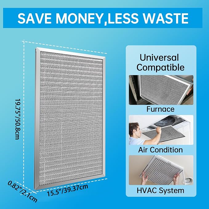UBeesize 16x20x1 Reusable Air Filter HVAC AC Furnace Filter, MERV 8, Lasts a - Image 5