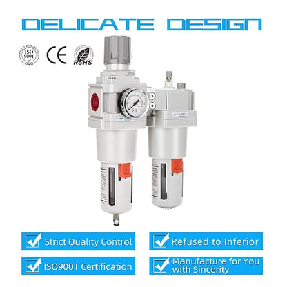 NANPU 1" NPT Compressed Air Filter Regulator Lubricator Combo Water/Oil Trap - Image 6