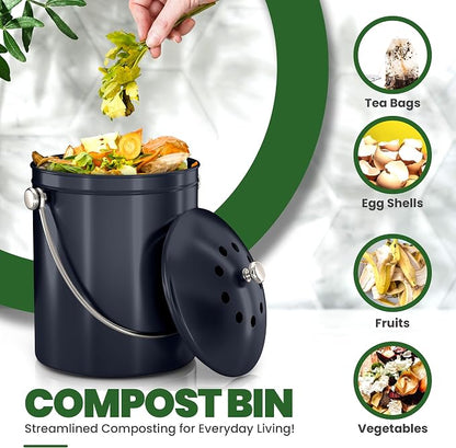 Utopia Kitchen Compost Bin for Kitchen Countertop, 1.3 Gallon Compost Bucket - Image 4