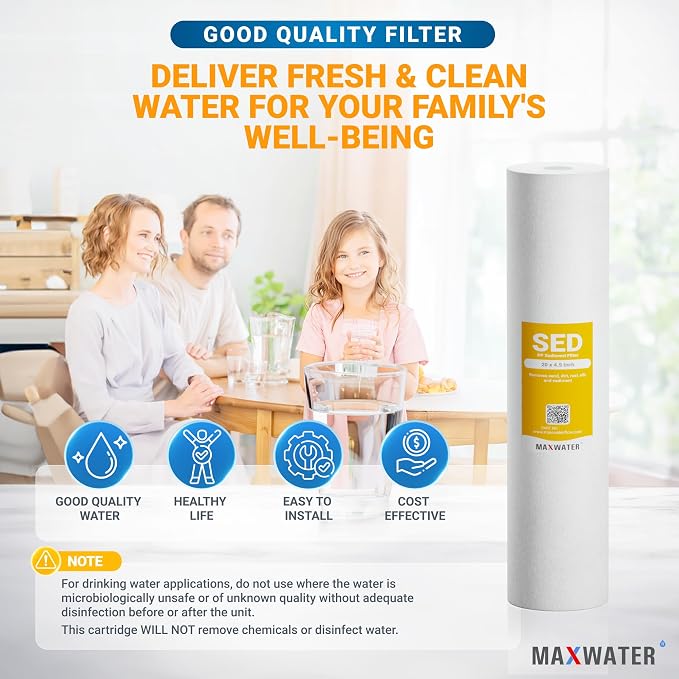 Max Water 1 Micron 20 x 4.5 Sediment Filter 20 inch Whole House BB Water - Image 6