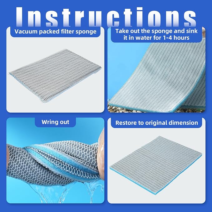 AQUANEAT Aquarium Filter Sponge 8-Layer Filter Media Pad, Cut-to-Size Foam Floss - Image 7