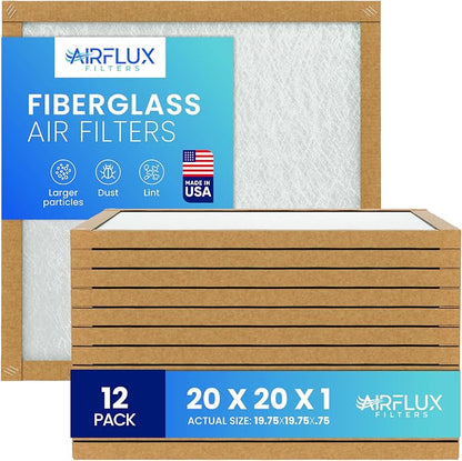 Fiberglass Air Filter -20x20x1Air Filter 12 Pack by Unknown