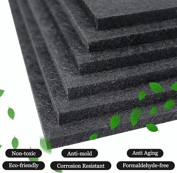 BXI Sound Absorber - 16 X 12 X 3/8 Inches 6 Pack High Density Acoustic Absorption Panel, Sound Absorbing Panels Reduce Echo Reverb, Tackable Acoustic Panels for Wall and Ceiling Acoustic Treatment
