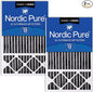 Nordic Pure 16x25x5 Honeywell Replacement Air Filters MERV 12 Plus Carbon 2 Pack by NordicPure