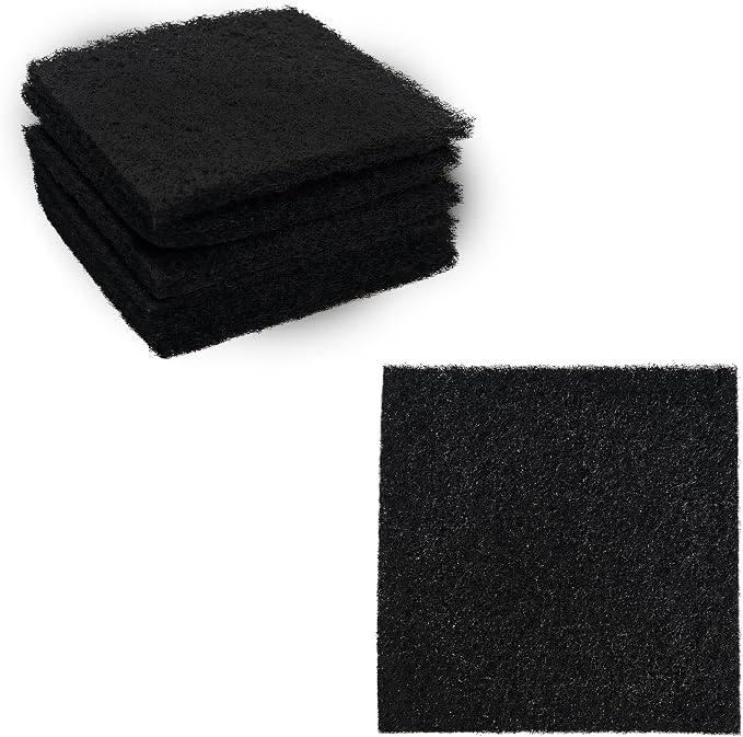 6PCS 5” Square Compost Bin Charcoal Filters, 0.4” Thick Activated Carbon Filters by AUXBC
