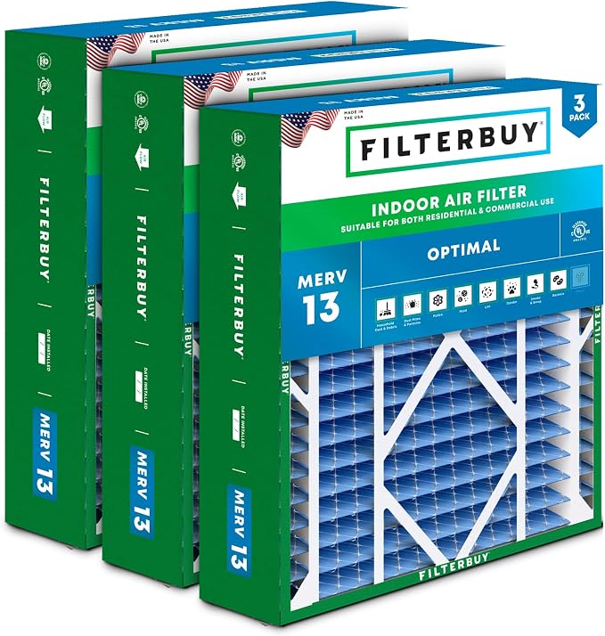 Filterbuy 20x21x5 Air Filter MERV 13 Optimal Smoke & Allergy Defense, by Filterbuy