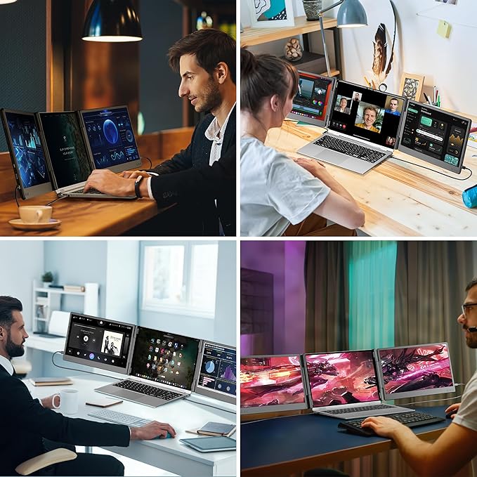 New Upgraded Laptop Screen Extender Portable Monitor, 1080P FHD IPS Screen, Monitor Extender for Laptop, Fit for 13-17" Laptops, Plug & Play Compatiable with Windows/Mac/Android/Switch (14 inch)