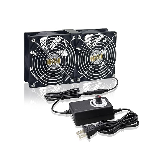 Big Airflow Computer Fan 2 * 120 mm x 25 mm 162CFM Small Brushless Axial by Unknown