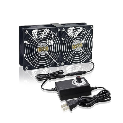 Big Airflow Computer Fan 2 * 120 mm x 25 mm 162CFM Small Brushless Axial by Unknown