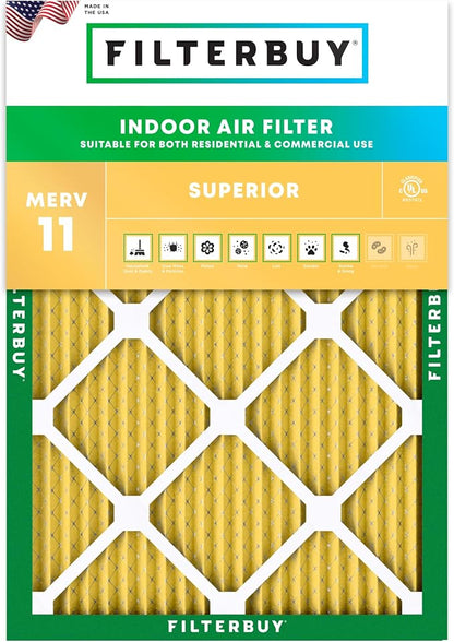 Filterbuy 25x32x1 Air Filter MERV 11 Superior Pet & Allergy Defense, by Filterbuy