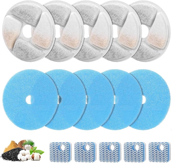 5 Set Cat Water Fountain Filter Replacement by ZEKIRY