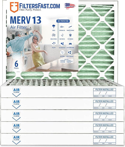 Filters Fast 14x17x2 Pleated Air Filter Merv 13, 2 inch AC Furnace Air Filters by FiltersFast