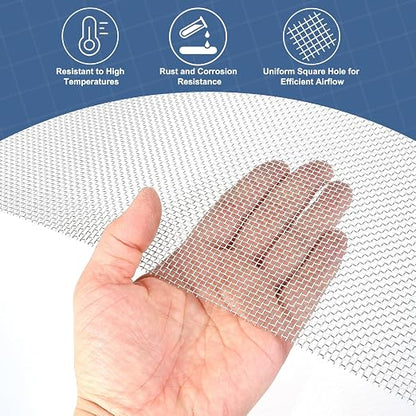 uxcell 10 Mesh 39" x 12" Woven Wire Mesh, 304 Stainless Steel Air Vent Filter - Image 5