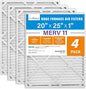 LotFancy 20x25x1 Air Filter MERV 11 4-Pack, Electrostatic Pleated AC Furnace by LotFancy