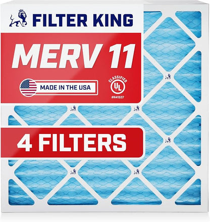 Filter King 8x19.5x1 Air Filter | 4-PACK | MERV 11 HVAC Pleated A/C Furnace by FilterKing