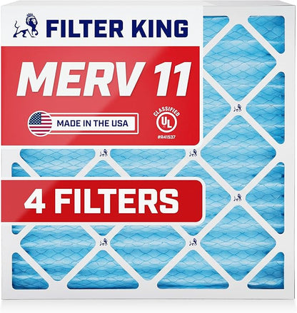 Filter King 8x8x1 Air Filter | 4-PACK | MERV 11 HVAC Pleated A/C Furnace by FilterKing