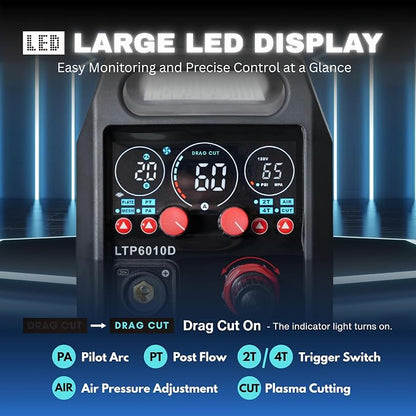 LTP6010D 60A Plasma Cutter, Drag-Cut Ready & Up to 20% Faster, 5/8" Clean - Image 3