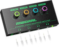 Riworal 4 Channels Headphone Amplifier with 3.5mm/6.35mm/ TRS Jack Input for Dj Mixer Amps Splitter with 8 Output Ports Separate Volume Control Output for Speaker Or Monitor Headphone