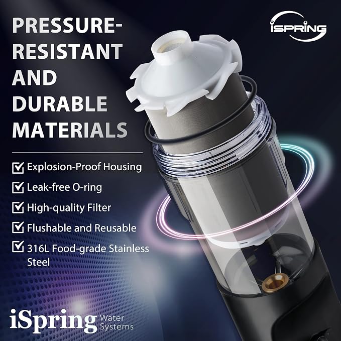 iSpring WSP50J Reusable Whole House Spin-Down Sediment Water Filter, Upgraded - Image 5
