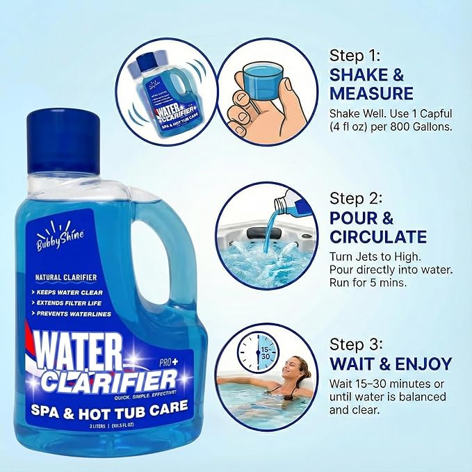 3-in-1 Hot Tub Water Clarifier – Hot Tub Chemicals, pH Neutral Formula - Image 7